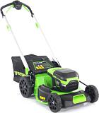 Газонокосилка аккумуляторная самоходная GreenWorks GD60LM51SP с АКБ 4 А/ч и ЗУ (PRC, BL 60В, 51 см, 2 слота для АКБ, сталь, 3 в 1, 60 л, 32 кг)