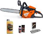 Бензопила Villartec SB501 16" + 2Т 100 мл, масло д/цепи 1 л, запасная цепь (PRC, 49.8 куб.см., 2.0 кВт/ 2.7 л.с., 3/8"-1.3-56E, 5.1 кг)