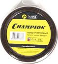 Леска триммерная Champion Nylplus Square 2,4 мм., 2-х компонентный материал, квадрат, 15 м.