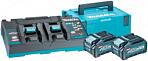 Набор Makita XGT 191U04-0: аккумулятор BL4040 х 2 шт + ЗУ DC40RB двойное + кейс Makpac 3