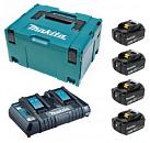 Набор Makita LXT MKP3G182: аккумулятор BL1860B x 4 шт + ЗУ DC18RD двойное + кейс MakPac 3