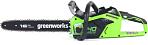 Пила аккумуляторная цепная GreenWorks GD40CS18 16" с АКБ 8 А/ч и ЗУ (PRC, BL 40В, 3/8"-1.1-56E, 3.8 кг)