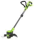 Триммер аккумуляторный GreenWorks G24LT301 с АКБ 4 А/ч и ЗУ (PRC, 24В, леска 1.65 мм один выход + пласт. нож, телескопическая штанга, 2.4 кг)