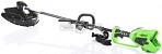 Мотокоса аккумуляторная GreenWorks GD40BC с АКБ 8 А/ч и ЗУ (PRC, BL 40В, нож 4Т + леска 2.0 мм, D-ручка, ремень, 5.0 кг)