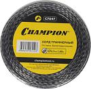 Леска триммерная Champion Tri-twist 2,7 мм., 2-х компонентный материал, витой треугольник, 60 м. + нож для корда