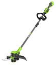 Триммер аккумуляторный GreenWorks GD24LT331 с АКБ 4 А/ч и ЗУ (PRC, BL 24В, леска 2.0 мм + пласт. нож, разъем, ремень, 2.5 кг)