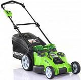 Газонокосилка аккумуляторная GreenWorks G40LM49DB Twin Force без АКБ и ЗУ (PRC, 40В, 49 см, 2 слота для АКБ, пластик, мульчирование, 60 л, 19.3 кг) Газонокосилка аккумуляторная GreenWorks G40LM49DB Twin Force без АКБ и ЗУ (PRC, 40В, 49 см, 2 слота для АКБ, пластик, мульчирование, 60 л, 19.3 кг)