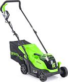Газонокосилка аккумуляторная GreenWorks GD24LM33 с АКБ 2 А/ч и ЗУ (PRC, BL 24В, 33 см, пластик, мульчирование, травосборник 30 л, 9.5 кг)