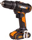 Дрель - шуруповерт ударная аккумуляторная Worx WX370 с 2 АКБ 2 А/ч и ЗУ (PRC, 20В, 50 Нм, кейс, 1.0 кг)
