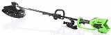 Мотокоса аккумуляторная GreenWorks GD40BC без АКБ и ЗУ (PRC, BL 40В, нож 4Т + леска 2,0 мм, D-ручка, ремень, 5.0 кг)