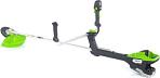 Мотокоса аккумуляторная GreenWorks TB201H без АКБ и ЗУ (PRC, BL 82В, 2.0 кВт, леска 2.4 мм + 3Т нож + диск, Т- рукоятка, 6.7 кг)