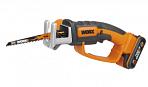 Сабельная пила аккумуляторная Worx WG894E.5 с АКБ 2 А/ч и ЗУ (PRC, 20В, 16 мм, tool-less blade, 1.3 кг)