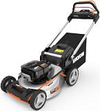 Газонокосилка аккумуляторная самоходная Worx WG761E с 4 АКБ 4 А/ч и ЗУ (PRC, BL 4х20В, 51 см, сталь, 3 в 1, 70 л, 35 кг)
