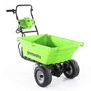 Тачка аккумуляторная самоходная GreenWorks G40GC с АКБ 4 А/ч и ЗУ (PRC, 40В, грузоподъемность 100 кг, 106 л, 2 вперед/1 назад, вес 35 кг)