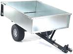 Тележка - прицеп ZimAni GT410x2 Stainless steel 500 для садовых тракторов, с механизмом опрокидывания (оцинкованной сталь, 500 кг)