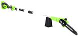Высоторез + кусторез аккумуляторный Greenworks G40PSH без АКБ и ЗУ